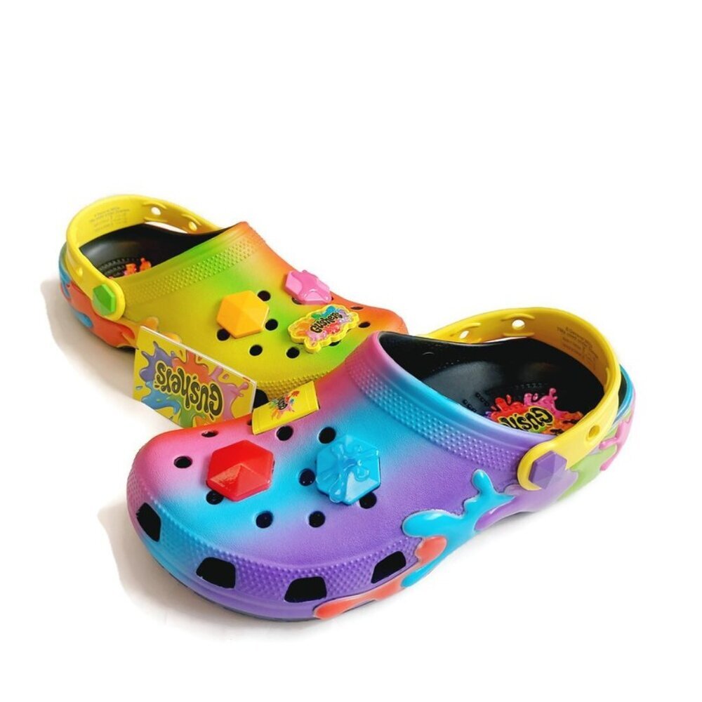 CROCS Big Kid Size J4 Womens 6 Gushers Slip On Classic Clogs K Shoes Multi Color - Picture 4 of 9
